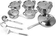 Stainless Steel Pots and Pans Set, Stainless Cookware Set with Lids, Kitchen Cooking Set for Cooking, Chef's Classic Steel Collection, Stainless Steel Cookware Set