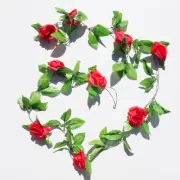 ARTIFICIAL ROSE GARLAND 200CM - 4 Colours Available | 9 Head Floral Stem Vine