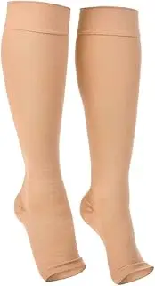 [WEKAMOS] Open Toe Calf Compression Socks for Women Knee High Elastic Calf Stockings to Support Circulation Reduce Swelling Enhance Comfort for Travel and Daily Wear