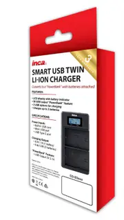 INCA Charger USB Twin SONY NP-F970 int USB cord input Micro&TypeC port LCD/Powerbank