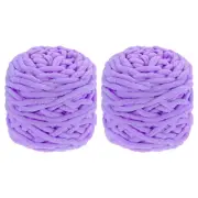 2 Skeins Chunky Yarn Bulky Soft Fluffy Yarn for Crochet, Light Purple