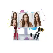 LED Foldable Vanity Mirror - Multiple Magnifications in White
