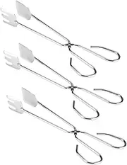 3Pcs Heavy Duty Stainless Steel BBQ Tongs Multi Functional Food Clamp for Grilling Serving and Kitchen Use Meat Clipper for Bread Steak and More