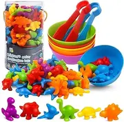Color Sorting and Counting Dinosaurs Toys for Toddlers 3 5 4 Years Old Preschool Matching Learning Educational Game Montessori Sensory (Dinosaurs)