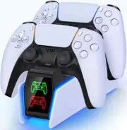 For PS5 Controller Charging Station LED USB-C Fast Charger Dock Dual Charge Slot