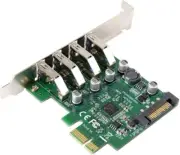 Xiwai Low Profile 4 Ports PCI-E to USB 3.0 HUB PCI Express Expansion Card-Au