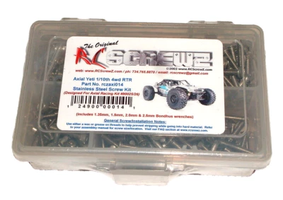 AXIAL RACING YETI 1/10TH 4WD RC SCREWZ SCREW KIT STAINLESS STEEL AXI014