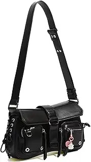 [MMPYMX] Small Shoulder Bag for Women, Black Y2K Purse with Cute Halloween Pendant for Women Handbag Clutch Classic Retro Bag Satchel, Black