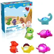 6pcs Light up Bath Toys Color Changing Water Toy Floating Dinosaur Bath WeDWl .t