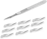 12 pcs Scalpel Blades #11 Scalpel Handle #3 Suitable for Sculpting Surgical Sign Craft Card Making Cutter Podiatry Dental Repair Medical Lab Training (Pack of 12 & Scalpel Handle)