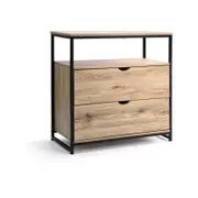Nico Industrial Sideboard Buffet Unit Storage Cabinet W/ 2-Drawers - Oak/Black
