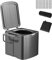 Camping Portable Toilet - Portable Travel Folding Toilet with Trash Bag | Heavy Duty Side Storage Bracket Training Seat Potty for Truck Boating Kids Hiking Rv Beach Adults