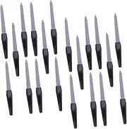 BIUDECO Nail Buffing Sanding Bands Set 20pcs Plastic Handle Manicure Files Double-sided Nail Art File Black Handle