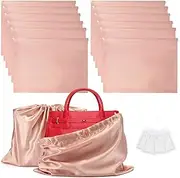 [GDBEH] 12 Pack Silk Dust Bags for Handbags, Travel Storage Pouch, C-Pink, 19.6x15.7in, Foldable, Drawstring Closure, Recommended for Footwear, Electronic Accessory, Cosmetics