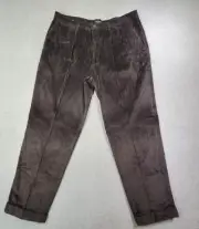 Dockers Corduroy Pants Mens 38x31 Brown Pleated Relaxed Khakis Cuffed NWT
