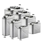 10-40L 304 Stainless Steel Jerry Can Boat Car 4WD Portable Fuel Water Storage