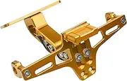Adjustable Rear Tail Tidy License Plate Holder Bracket LED Light Compatible with Yamaha Tenere 700 XT700Z Tenere700 CBR250R XJ6 All Years(Gold)