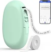 SUPVAN E10 Upgraded Label Maker Machine, Portable Label Printer, Compatible Android & iOS, Bluetooth Thermal Labelling Machine for Home, School, Office Organization, Green