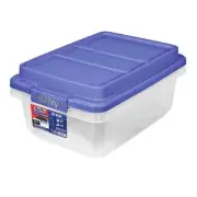 Hefty 18 Qt. Clear Storage Bin with Blue HI-RISE Lid