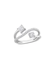 Silver 0.85 ct. tw. Lab Grown Diamond Ring