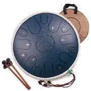 Steel Tongue Drum,15 Notes 14 inch D-Key Steel Drums for Adults Hand pan Drum...