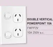 1 X LOGIX Vynco Vertical PowerPoints Wall Dual Switch Double Outlet 10A 250V