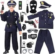 Halloween Costume for Kids,Police Costume for Kids,Police Officer Costume for boys, Kids Cop Costume Role Play Kit