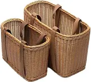 Picnic Basket Portable Plastic Picnic Basket Imitated Rattan Picnic Hamper Vegetable Basket Outdoor Picnic Baskets 2 Persons Hamper Storage for Camping and Outdoor Party