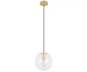 Marcel 1 Light 250mm Pendant in Solid Brass with Clear Glass