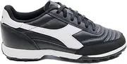 [Diadora] Calcetto Youth Turf Soccer Shoes, Black/White, Little/Big Kid Sizing, Made for Turf/Artificial Playing Surfaces