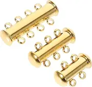HAWILLOSCH 3pcs Necklace Clasp Necklace Detangler Necklace Clip Stack Layered Necklaces Pearl Statement Necklace Charms Bracelets Clasps Pendants Key Hook Necklace Connector Stainless Steel