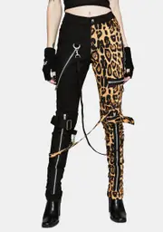 [Tripp NYC] Nat Leopard Split Leg Bondage Pants