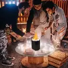 Smokeless Tabletop Fire Pit Indoor Outdoor Table Top Firepit Mini Stove (Black)