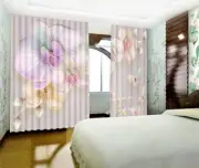 3D Pink Flower 52 Blockout Photo Curtain Print Curtains Drapes Fabric Window AU