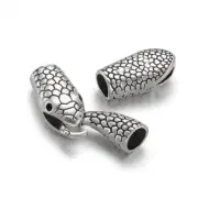 10x Antique Silver Alloy Hook Snake Head Clasps For Leather Cord Bracelet Making