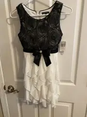 New My Michelle Girls Black/ White Dressy Dress Size 12