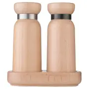 Icon Chef Salt and Pepper Mill Set with Tray - Bayeux, Natural