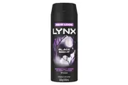 LYNX Deodorant Body Spray 100% fresh fragrance & 48hr odour protection Black Night aerosol with added zinc technology to fight odour & odour-causing bacteria* 165 ml