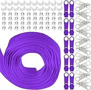 Swpeet 1Roll 10 Yard #5 Deep Purple Nylon Zipper Tape Zipper Strip with 20Pcs Matched Zipper Sliders Assortment Kit, Replacement Zipper Roll Endless Zip Set with Double Single Slider and Zip