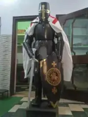 Antique Black Suit Of Armor Crusader Combat Knight Full Body Armour Wearable