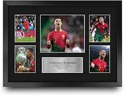 HWC Trading Cristiano Ronaldo Portugal Printed Memorabilia Signed Autograph Photograph Display for Football Fans and Supporters - A3 Framed