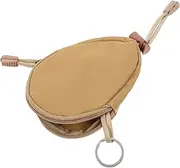 [Baluue] Retro Oxford Fabric Key Storage Pouch Portable Key Holder for Outdoor Durable Cash Bag for Commuting and Use Mud Color