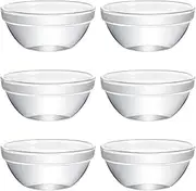 Baluue 6pcs Small Glass Bowls, Mixing Glass Bowls, Dishwasher Safe, Round Stacking Bowl, Mini Meal Prep Bowls for Ice Cream Snack Side Candy
