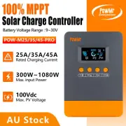 PowMr 12/24V 25/35/45A MPPT Solar Charge Controller Panel Battery Regulator AU