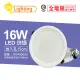 【OU CHYI歐奇照明】6入 TK-AE004 LED 16W 4000K 自然光 IP40 全電壓 15cm 崁燈 _ OU430025