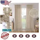 Back Tab Light Filtering Linen Curtains 96'' Set of 2 - Privacy & Style Combined