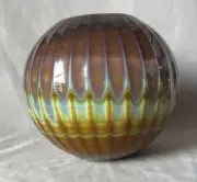 Art Reed Agate Studio Art Glass Vase 1981 Listed Nice!