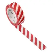 Holographic Washi Tape 0.59 Inch x 10.93 Yards, 1 Roll Stripe Pattern, Red