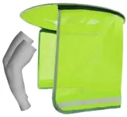 Hard Hat Sun Shield, High Visibility Full Brim Mesh Neck Sunshade, High