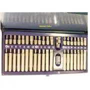 SOCKET DRIVER POWER BITS 40pc SET, HEX,SPLINE,STAR, 3/8",& 1/2" DR. - NEW